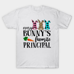 Every Bunny's Favorite Principal Easter Day Leopard Buffalo Bunny T-Shirt